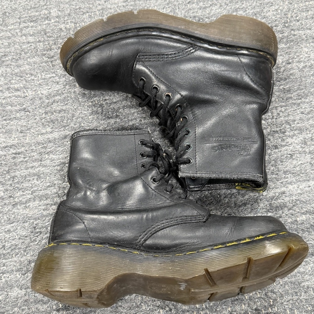 Dr Marten Black Combat Boots Women 7 Leather Lace Up Platform Goth 90s Grunge